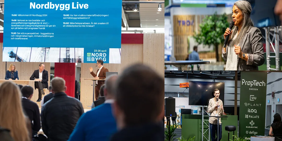 Programförslag - collage Nordbyggs olika scenen mer talare